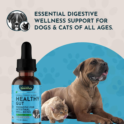 Animal Essentials Herbal Tonic Blend Healthy Gut Prebiotic for Intestinal Well-Being for Dogs & Cats - Dog Supplements