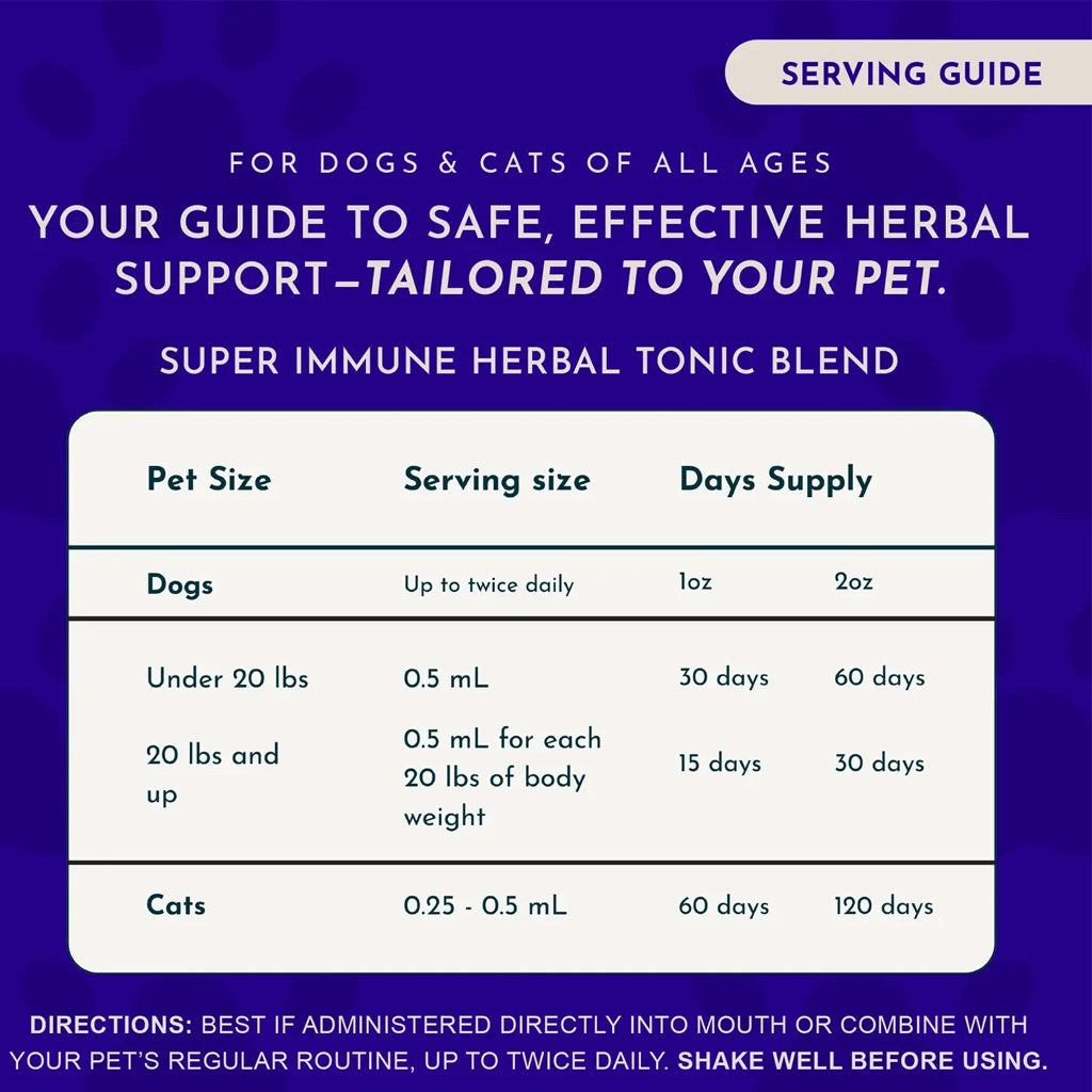 Animal Essentials Herbal Tonic Blend Super Immune Supports Healthy Immune System for Dogs & Cats - Dog Supplements &