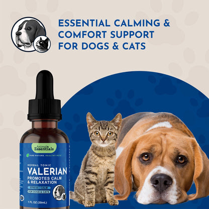 Animal Essentials Herbal Tonic Valerian Promotes Calm & Relaxation for Dogs & Cats - Dog Supplements & Vitamins 5