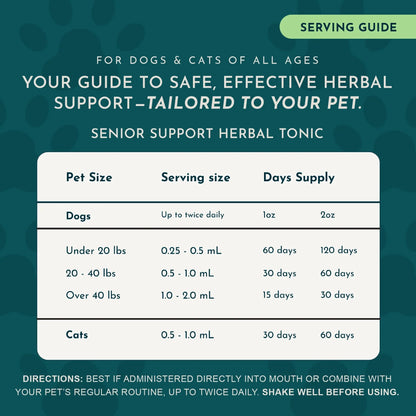 Animal Essentials Senior Support Herbal Tonic to Maintain Optimal Health for Dogs & Cats - Pet Vitamins & Supplements 9