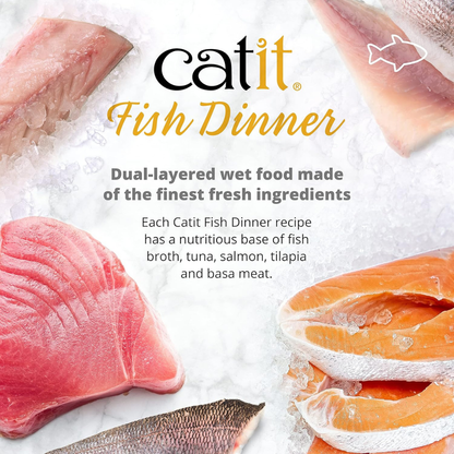 Catit Fish Dinner with Salmon & Green Beans Wet Cat Food (2.8 oz) - Cat Food 4