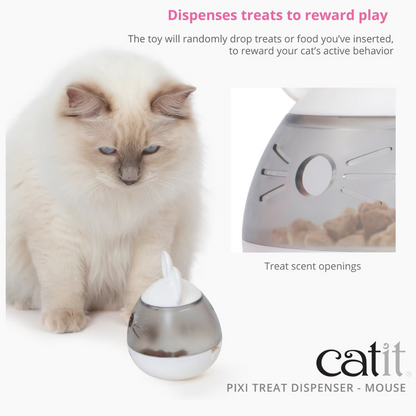 Catit PIXI Mouse Shape Treat Dispenser for Cats - Cat Bowls & Feeders 5
