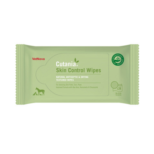 Cutania Skin Control Antiseptic & Drying Wipes for Dogs Cats Horses & Small Animals (24 wipes) - Pet Wipes 1