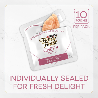Fancy Feast Purely Natual Hand-Flaked Salmon Cat Treats (10 pouches) - Cat Treats 3