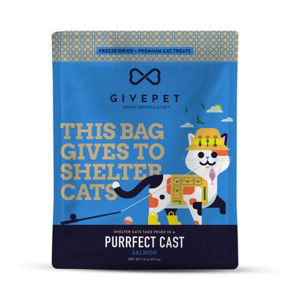 GivePet Purrfect Cast Freeze-Dried Salmon Cat Treats