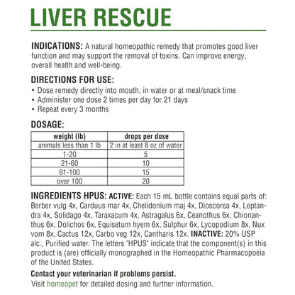 HomeoPet Liver Rescue For Pets (15 ml)