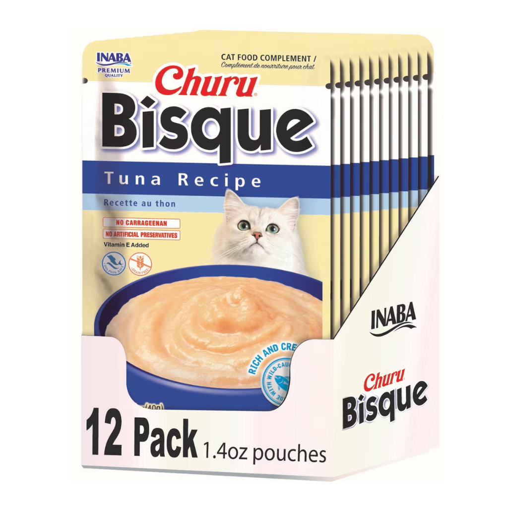 Inaba Churu Bisque (1.4 oz x 12 pouches) - Tuna Recipe - Cat Treats 1