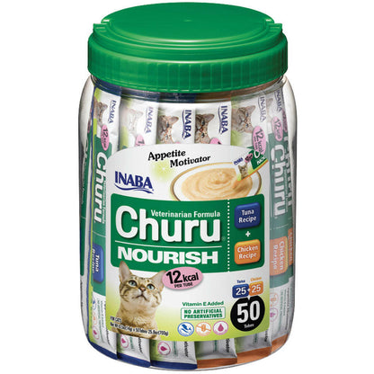 INABA Veterinarian Formula Churu Nourish Chicken & Tuna Recipe Lickable Treats for Cats - Cat Treats 12