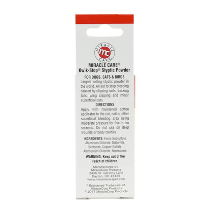 Miracle Care Kwik-Stop Styptic Powder for Dogs, Cats & Birds