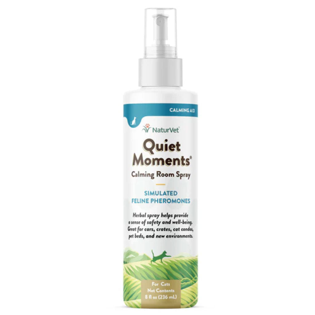 NaturVet Quiet Moments Herbal Calming Room Spray for Cats, 8-oz