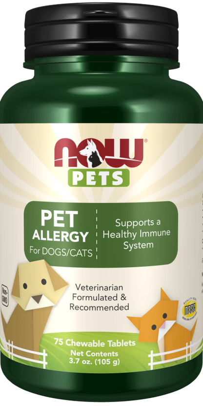 NOW Pets Pet Allergy 75 Chewable Tablets - Dog Supplements & Vitamins 1