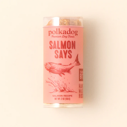 Polkadog Salmon Says Crunchy Training Bits Treats for Dogs & Cats - 2-oz mini tube - Training Dog Treats 12