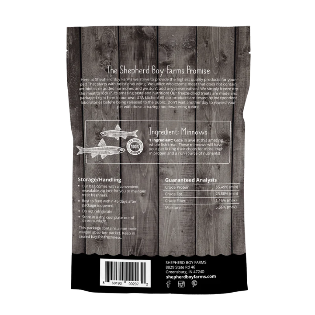 Shepherd Boy Farms Freeze Dried Minnows Treats for Dogs & Cats - Dog & Cat Treats 3