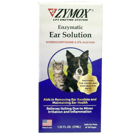 Zymox Enzymatic Ear Hydrocortisone Drops for Dogs & Cats - 1.25 fl oz