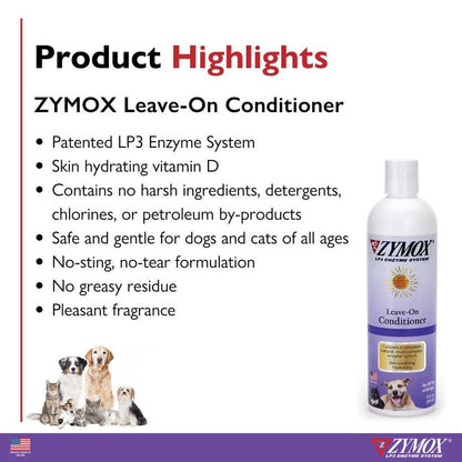 Zymox Enzymatic Leave-On Conditioner for Dogs & Cats - Product Highlights