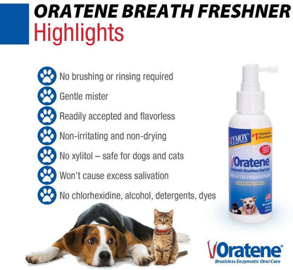 Zymox Oratene Enzyme Breath Freshener Spray for Dogs & Cats - Highlights